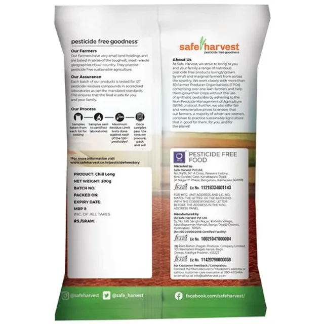 Safe Harvest Red Chilli - Long, 200 g-2.webp